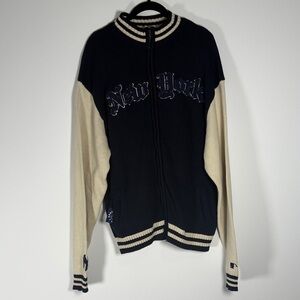 NWOT New York Yankees Navy and Cream Varsity Jacket